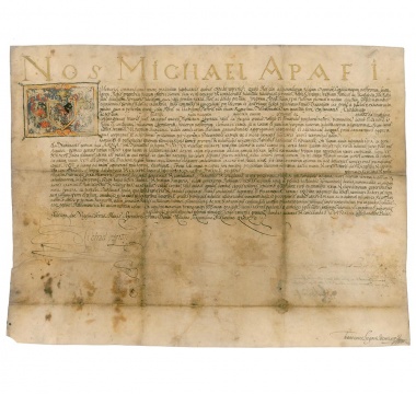 Diploma on dogskin 1664